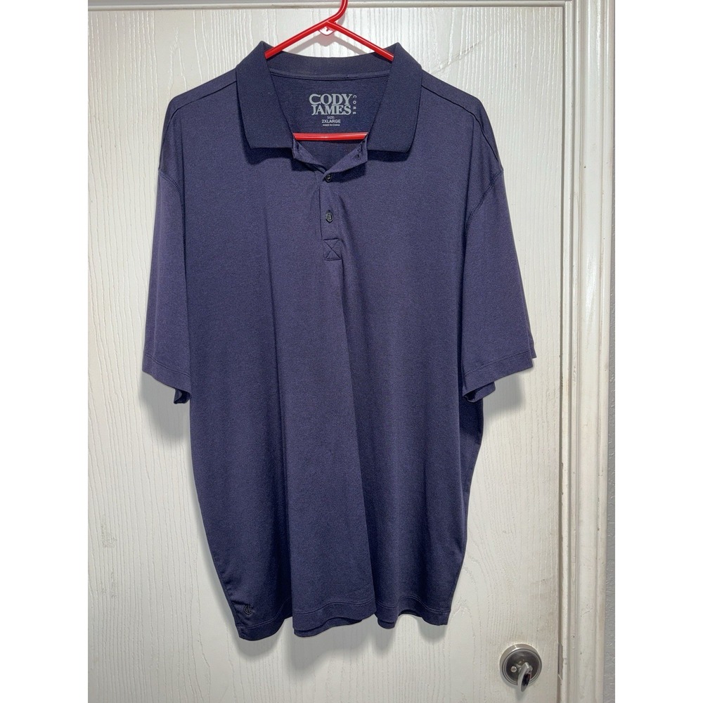 Cody James Core Polo Shirt Mens XXL Blue Short Sleeve Stretch Regular Fit